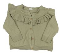 Khaki prepínaci sveter s volánikmi H&M