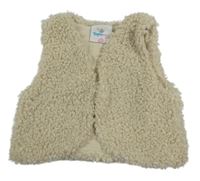 Smotanová huňatá podšitá vesta zn. Topomini