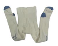 Bielo-modré zateplené pančuchy s medvedíkmi Lupilu