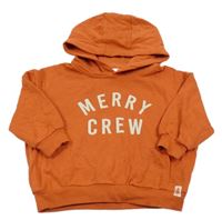 Oranžová mikina s nápisom a kapucňou George