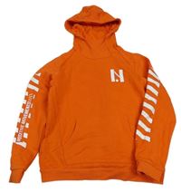 Oranžová mikina s pruhmi a kapucňou Nutmeg