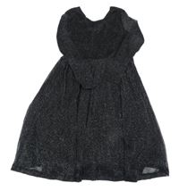 Černo-stříbrné třpytivé šaty 