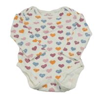 Bielo-ružovo-oranžovo-modré body so srdiečkami John Lewis