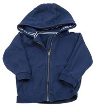 Tmavomodrá prepínaci mikina s kapucňou