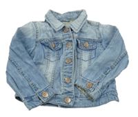 Svetlomodrá rifľová crop bunda Next