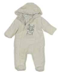 Biela plyšová zateplená kombinéza s Dupíkem a kapucňou Disney