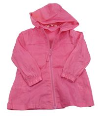 Ružová šušťáková jarná bunda s kapucňou