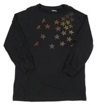 Tmavomodrá šatová mikina s hvězdami z kamínků Next