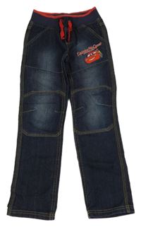 Tmavomodré rifle s úpletový pasem - Auta C&A