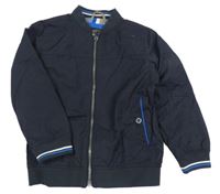 Tmavomodrý šusťákový jarní bomber Next