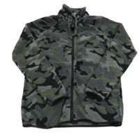 Kaki-sivo-čierna army prepínaci fleecová mikina Y.F.K.