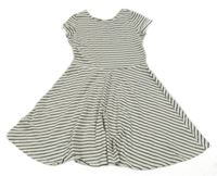 Smetanovo-čierne pruhované šaty C&A