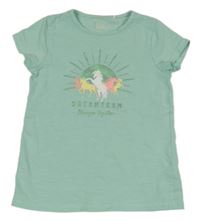 Svetlozelené tričko s koníky a nápisom Topolino