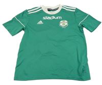 Zeleno-bílé sportovní tričko s číslem a logem Adidas