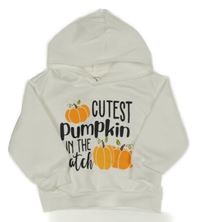 Biela mikina s dýněmi a kapucňou Shein