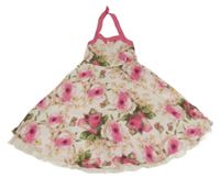 Světlerůžovo-růžovo-zelené květované šaty E-Vie