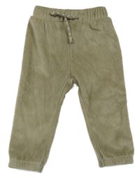 Béžové žebrované sametové zateplené tepláky C&A