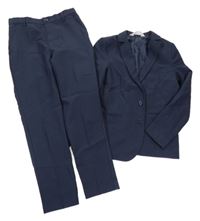 2set - Tmavomodré spoločenské sako + spoločenské nohavice H&M