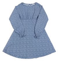 Modro-biele kvetované šaty Zara