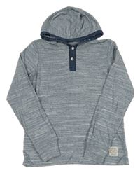 Modré melírované triko s kapucí H&M