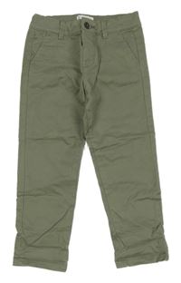 Khaki plátěné chino kalhoty Mango