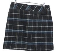 Dámska čierno-svetlomodrá kockovaná vlnená sukňa zn. Up2Fashion