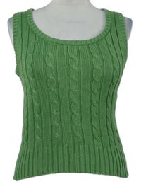 Dámska zelená vzorovaná crop svetrová vesta Atmosphere