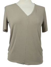 Dámské béžové žebrované triko Zara 