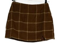 Dámska medová kockovaná flaušová sukňa Shein