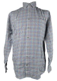 Nové - Pánska bielo-farebná kockovaná košeľa M&S vel. 16