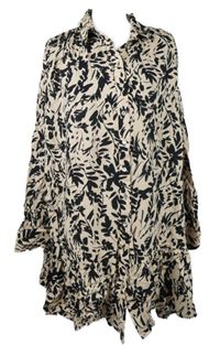 Dámska béžovo-čierna vzorovaná blúzková á tunika H&M