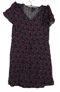 Dámske čierno-červené kvietkovane šaty Vero Moda