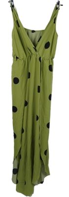 Dámský světlekhaki puntíkovaný letní kalhotový culottes overal Shein 