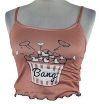 Dámsky staroružový crop top s potlačou