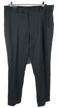 Pánske tmavomodré nohavice s pukmi Charles Tyrwhitt vel. 36