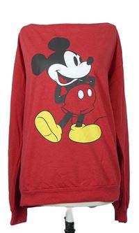 Dámska červená mikina s Mickeym zn. Disney