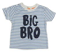 Bielo-modré pruhované tričko s nápisom zn. H&M