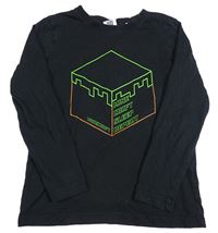 Černé triko s potiskem Minecraft George
