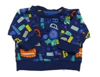 Tmavomodrá mikina s obrázky Miniclub