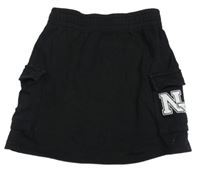 Čierna tepláková sukňa s vreckami a písmeny New Look