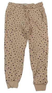 Svetloružové bodkovaná é tepláky Little kids