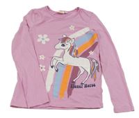 Růžové triko s koníkem kids