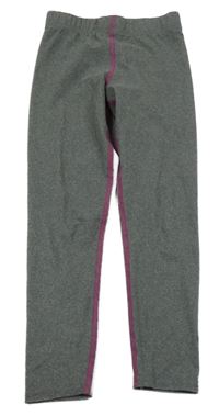 Sivé športové legíny s růžovým prošitím Crane