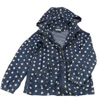 Tmaovmodrá bodkovaná á rifľová jarná bunda s kapucňou Lindex