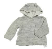 Svetlosivý melírovaný prepínaci sveter s kapucňou Primark