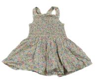 Biele kvetinové plátenné šaty Primark