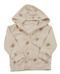 Růžová propínací mikina s motýlky a kapucí George