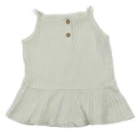 Biele pletené perforované šaty s gombíkmi George