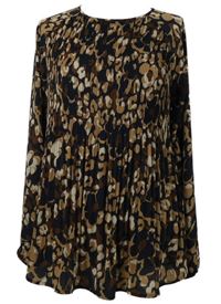 Dámská tmavomodro-béžovo-hnědá vzorovaná skládaná halenka Betty Barclay