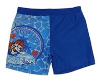 Modré nohavičkové chlapecké plavky s tlapkovou patrolou Nickelodeon
